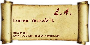 Lerner Acicét névjegykártya